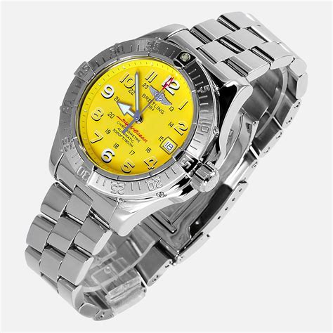 yellow dial breitling|breitling superocean yellow dial.